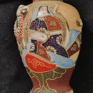 Ancien Petit Vase Japonais Satsuma - Décor Dragon & Sages - 13 cm