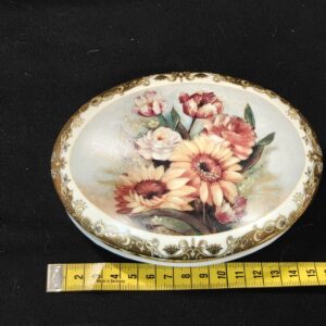 Jolie Boîte à Bijoux en Porcelaine de Limoges - Décor Floral & Dorures