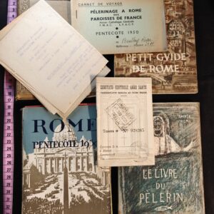 Lot 1 complet de pèlerinage à Rome – Année Sainte 1950 – Documents d'origine