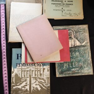Lot 2 complet de pèlerinage à Rome – Année Sainte 1950 – Documents d'origine