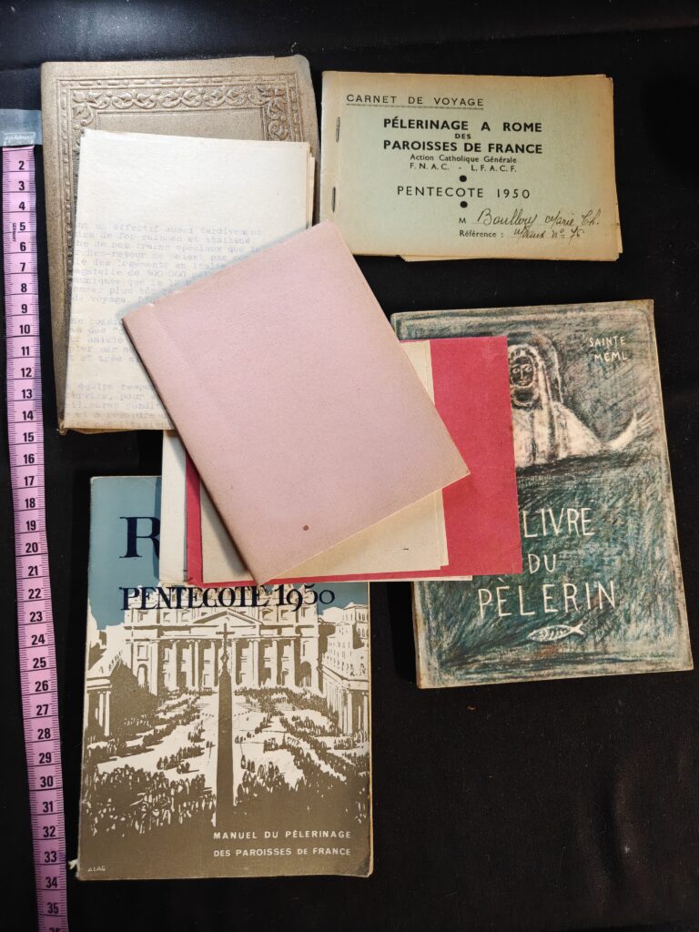 Lot 2 complet de pèlerinage à Rome – Année Sainte 1950 – Documents d'origine