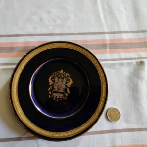 Assiette ancienne Faïence Sainte-Radegonde - Bleu de Tours & OrDescription