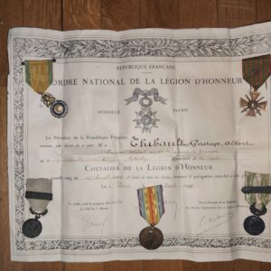 Ensemble de décorations militaires attribuées – Légion d'honneur – Médaille militaire – Maroc – Gustave Albert Thibault