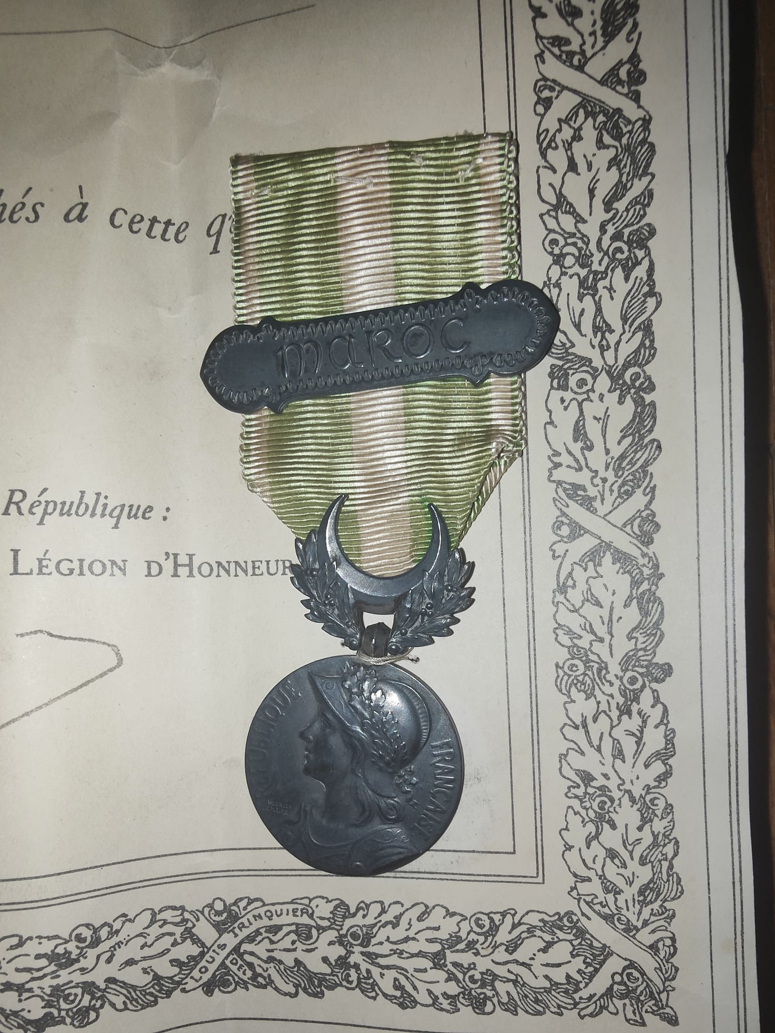 Ensemble de décorations militaires attribuées – Légion d'honneur – Médaille militaire – Maroc – Gustave Albert Thibault – Image 8