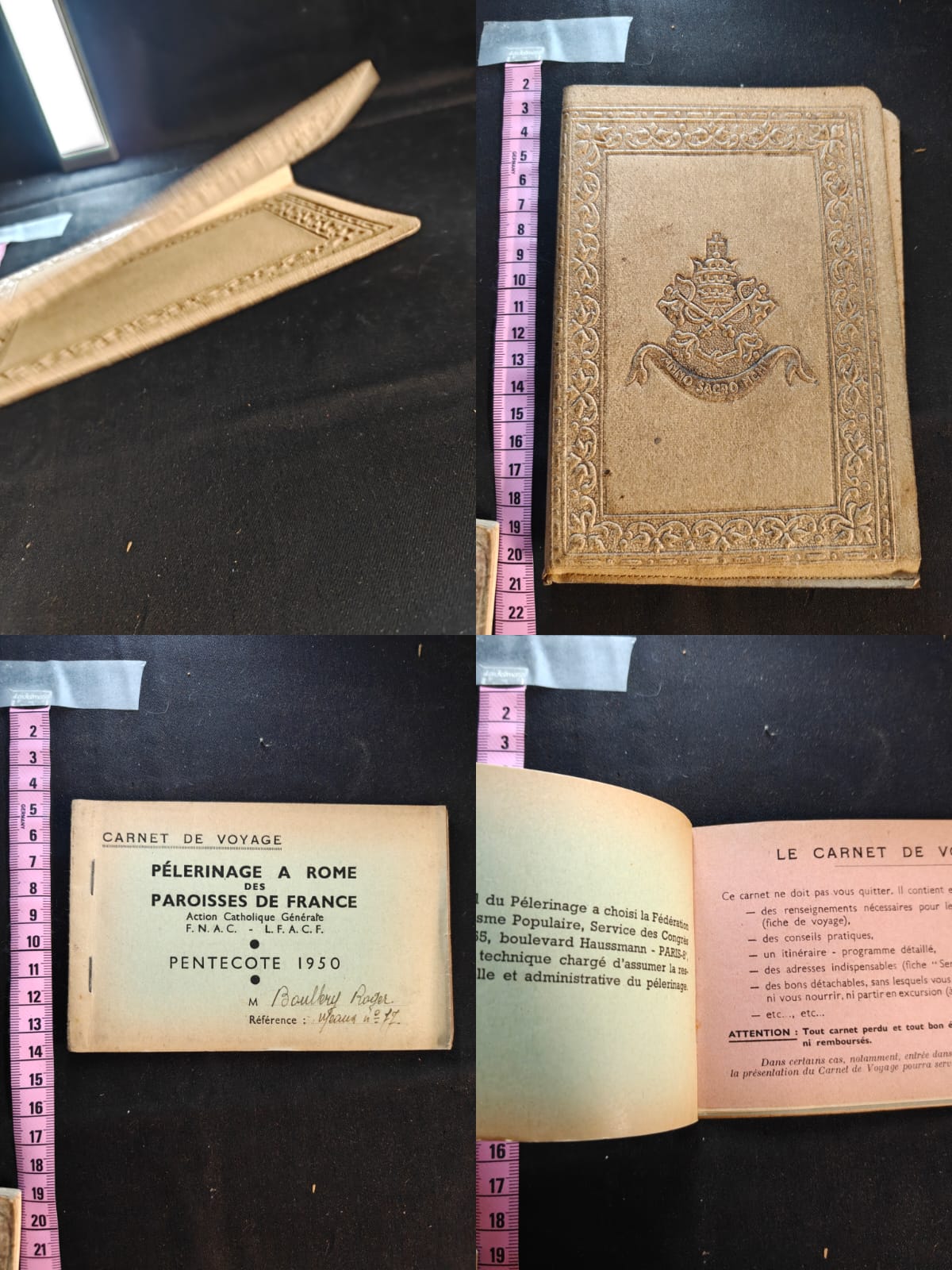 Lot 1 complet de pèlerinage à Rome – Année Sainte 1950 – Documents d'origine – Image 4