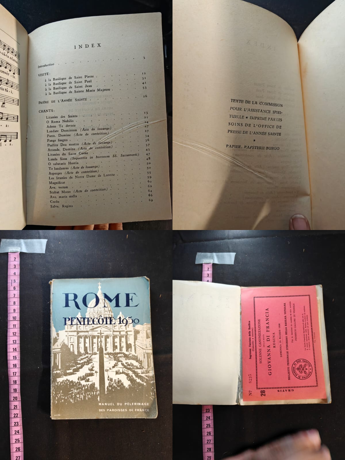 Lot 1 complet de pèlerinage à Rome – Année Sainte 1950 – Documents d'origine – Image 6