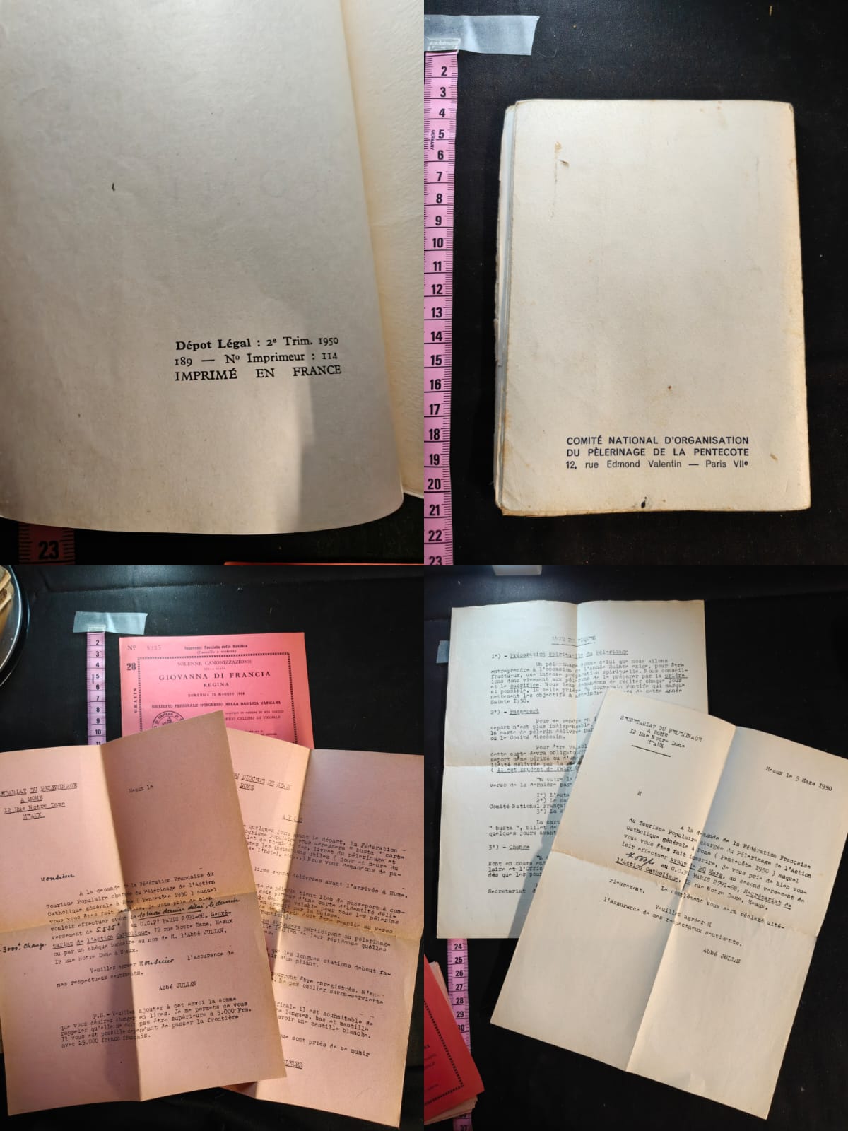 Lot 1 complet de pèlerinage à Rome – Année Sainte 1950 – Documents d'origine – Image 8