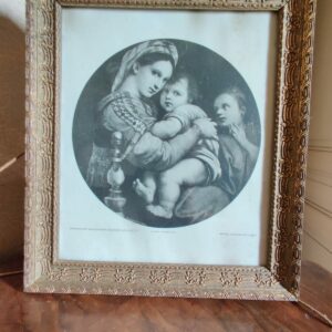 Reproduction ancienne encadrée – Madone de Raphaël (Madonna della Seggiola)