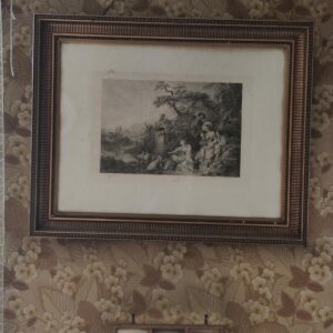 Gravure ancienne encadrée – Scène pastorale