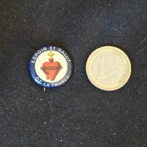 Insigne ancien "Espoir et Salut de la France" – Sacré-Cœur émaillé